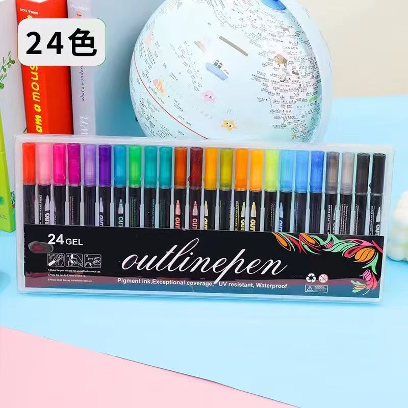 Dual-Line Color Outline Pen Set
