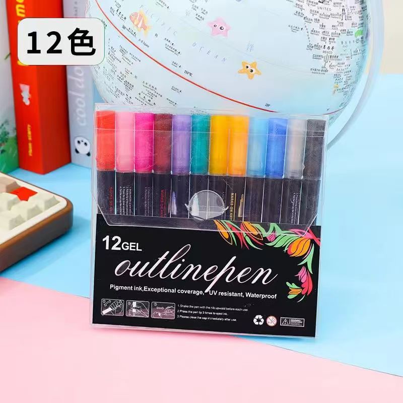 Dual-Line Color Outline Pen Set