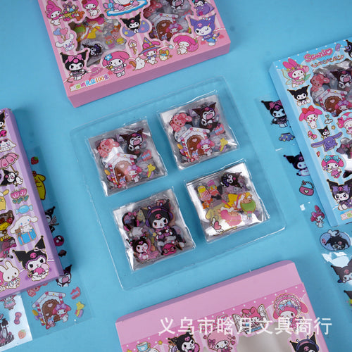 Cute sanrio-themed 100-piece journaling sticker set - cartoon, high-quality, kuromi & my melody diy material stickers
