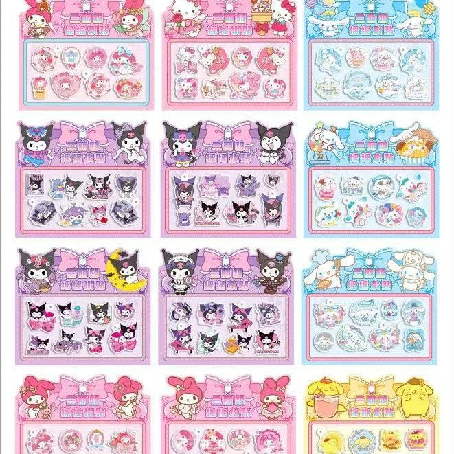 Sanrio cute pet stickers - high-quality kuromi shaker water decals - diy decorative stickers for kids