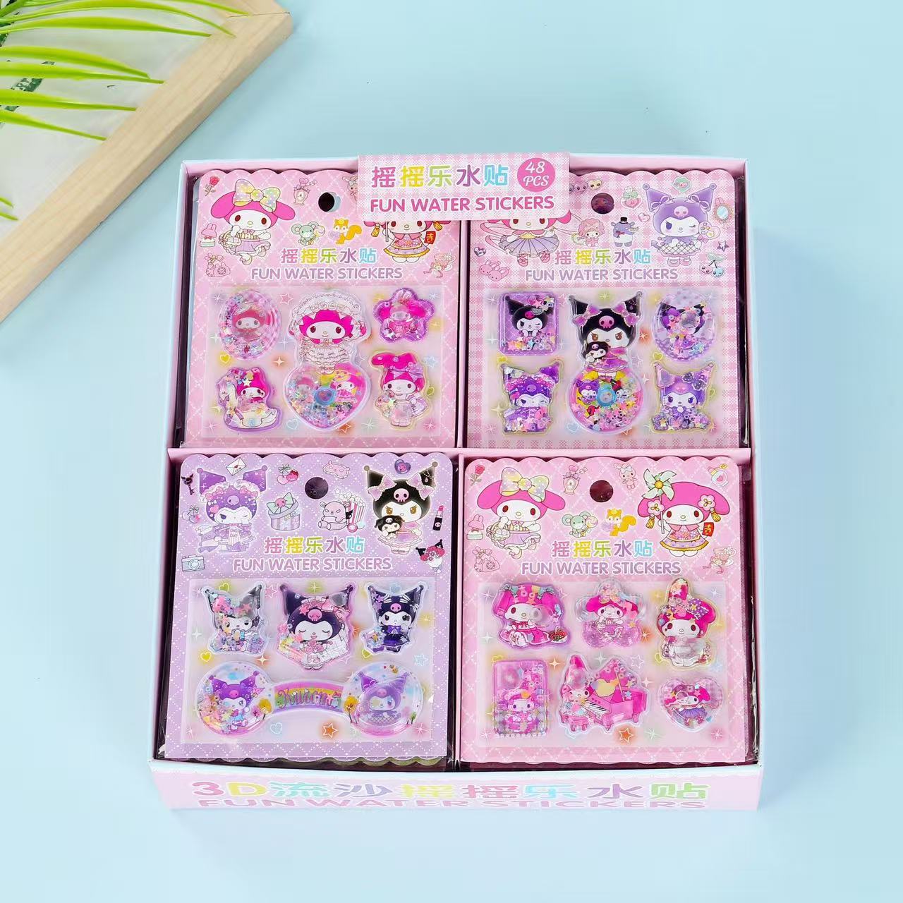 Sanrio cute pet stickers - high-quality kuromi shaker water decals - diy decorative stickers for kids