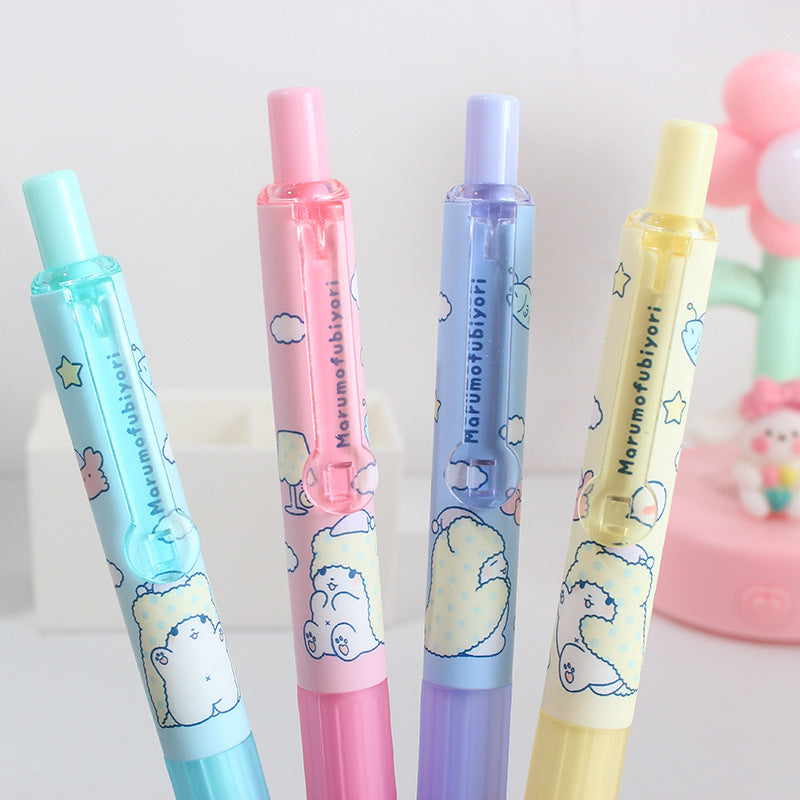 Tj guangbo sanrio blanket bear series press-type gel pens, 6-piece set, high-value design, ideal for studying and writing, black ink