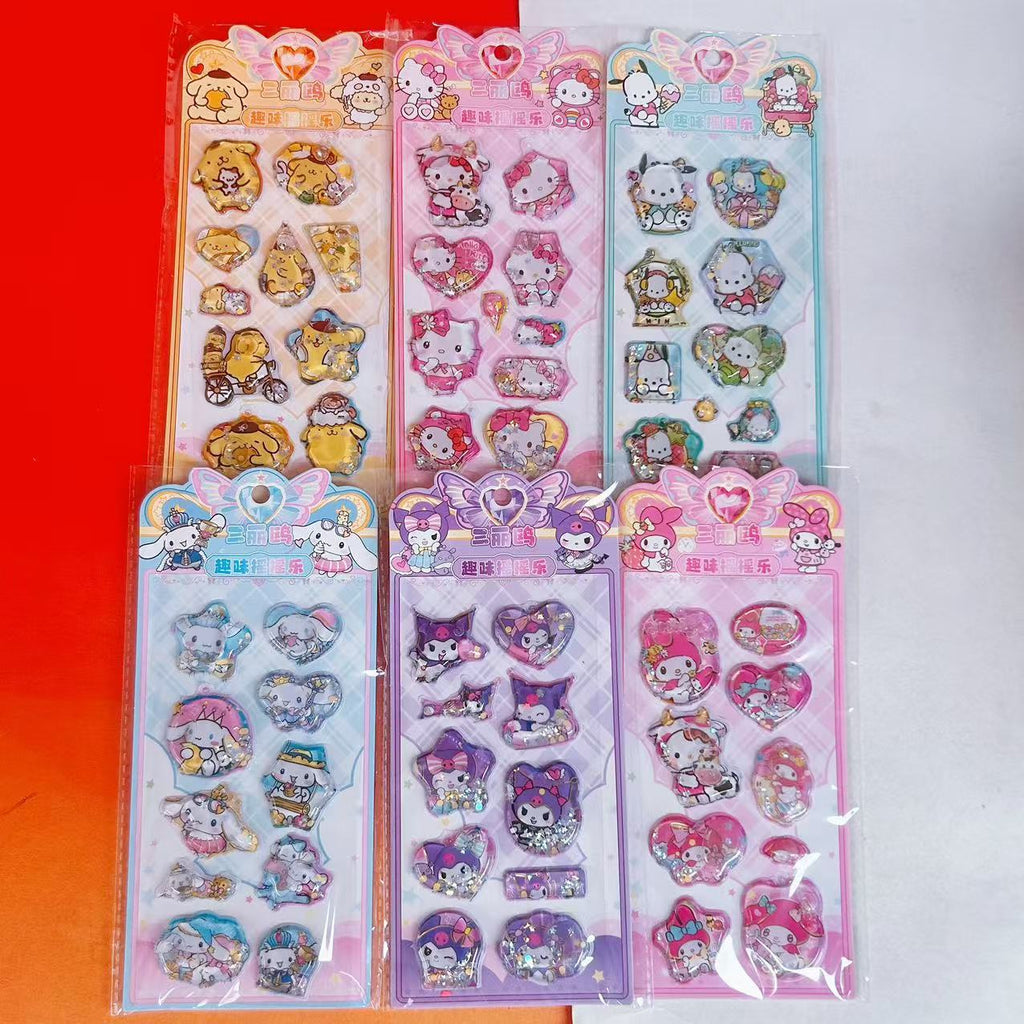 Sanrio cute pet stickers - high-quality kuromi shaker water decals - diy decorative stickers for kids