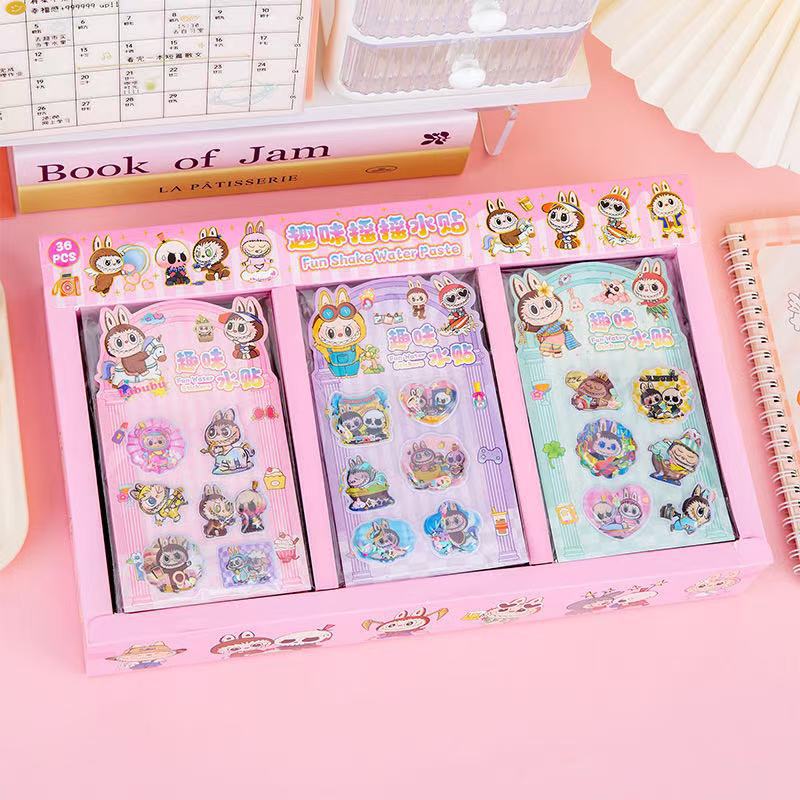 Sanrio cute pet stickers - high-quality kuromi shaker water decals - diy decorative stickers for kids