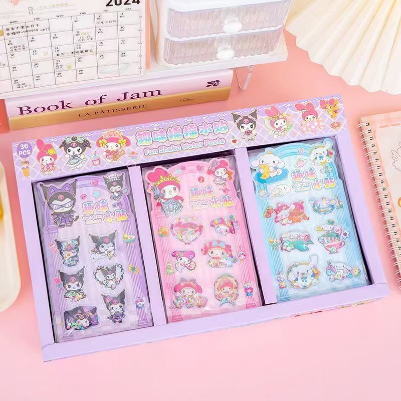 Sanrio cute pet stickers - high-quality kuromi shaker water decals - diy decorative stickers for kids