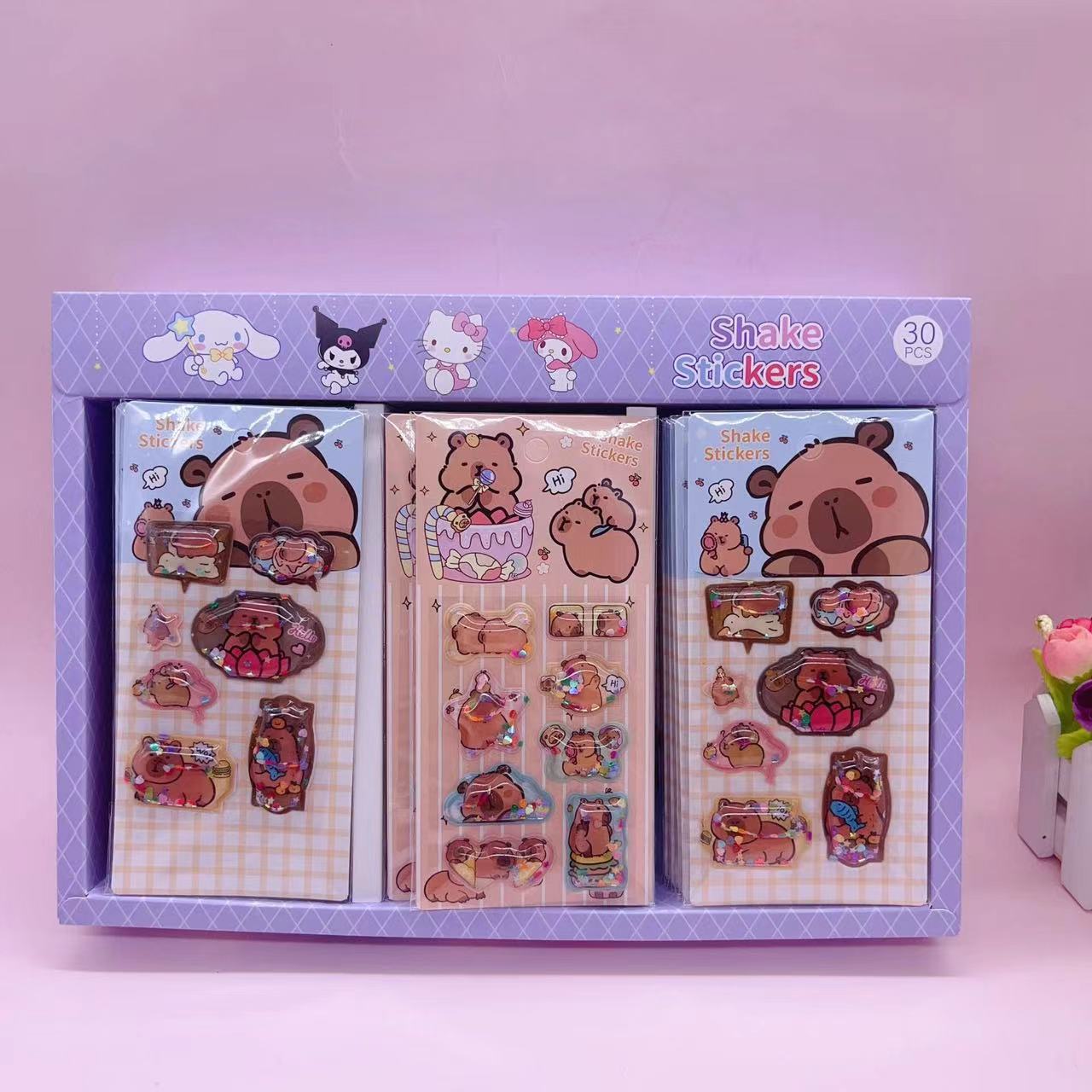 Sanrio cute pet stickers - high-quality kuromi shaker water decals - diy decorative stickers for kids