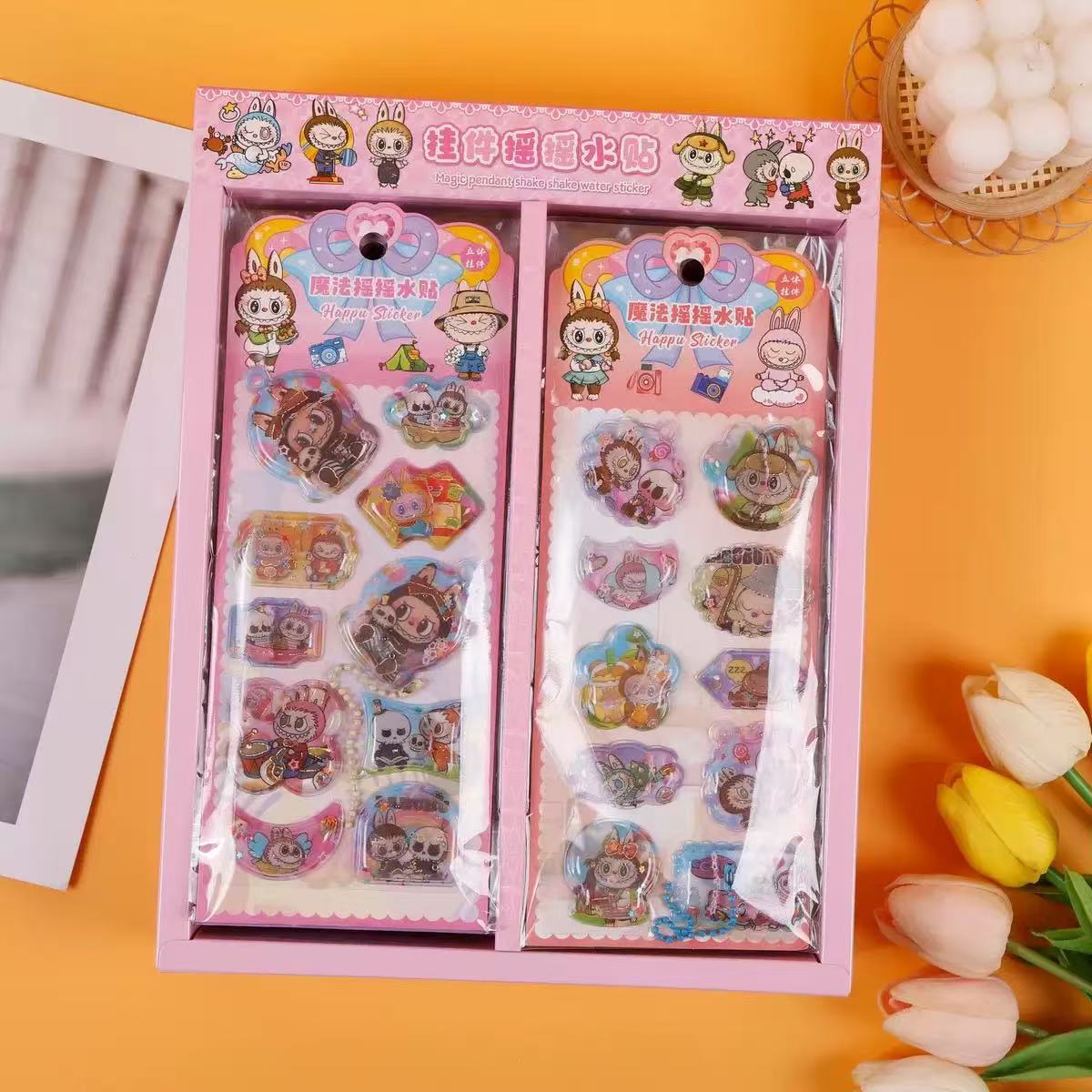 Sanrio cute pet stickers - high-quality kuromi shaker water decals - diy decorative stickers for kids