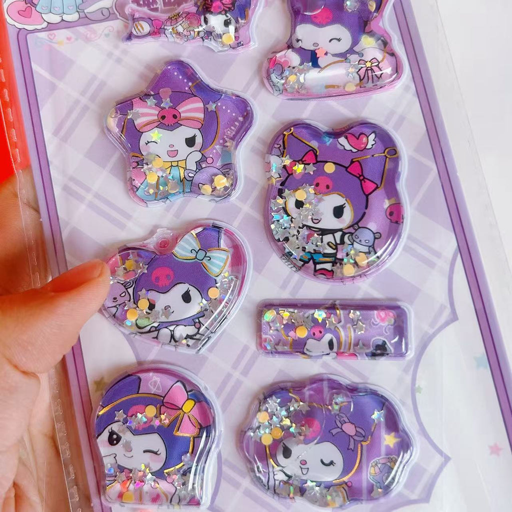 Sanrio cute pet stickers - high-quality kuromi shaker water decals - diy decorative stickers for kids