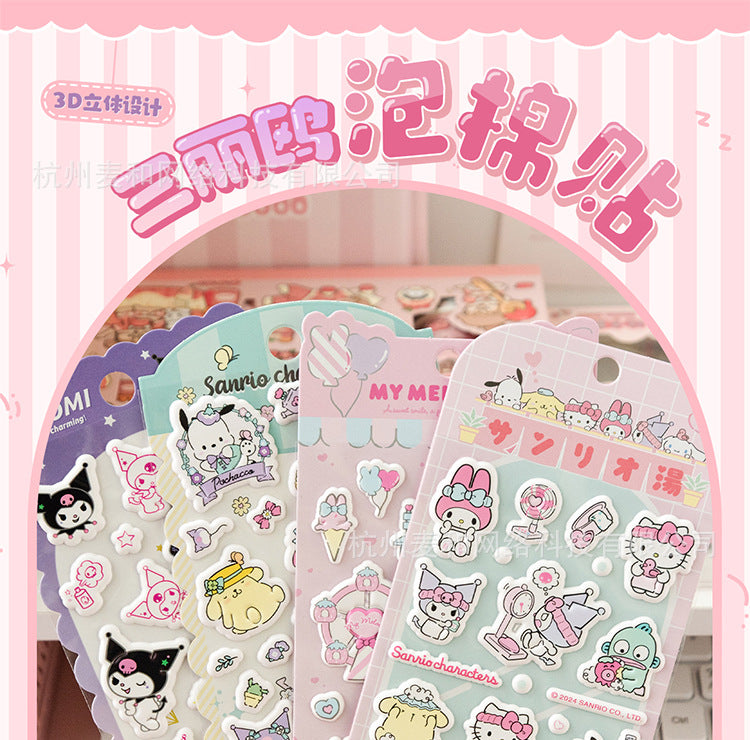 Authentic sanrio kuromi bubble stickers - cute cartoon cinnamoroll decorative 3d stickers for kids and girls - perfect gift!
