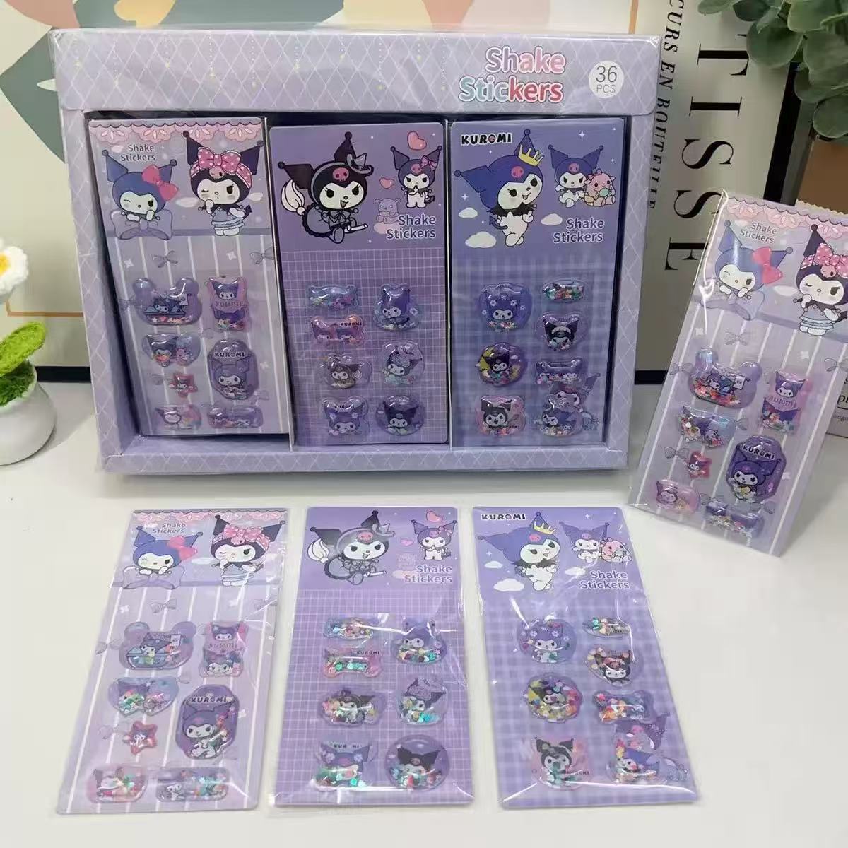 Sanrio cute pet stickers - high-quality kuromi shaker water decals - diy decorative stickers for kids