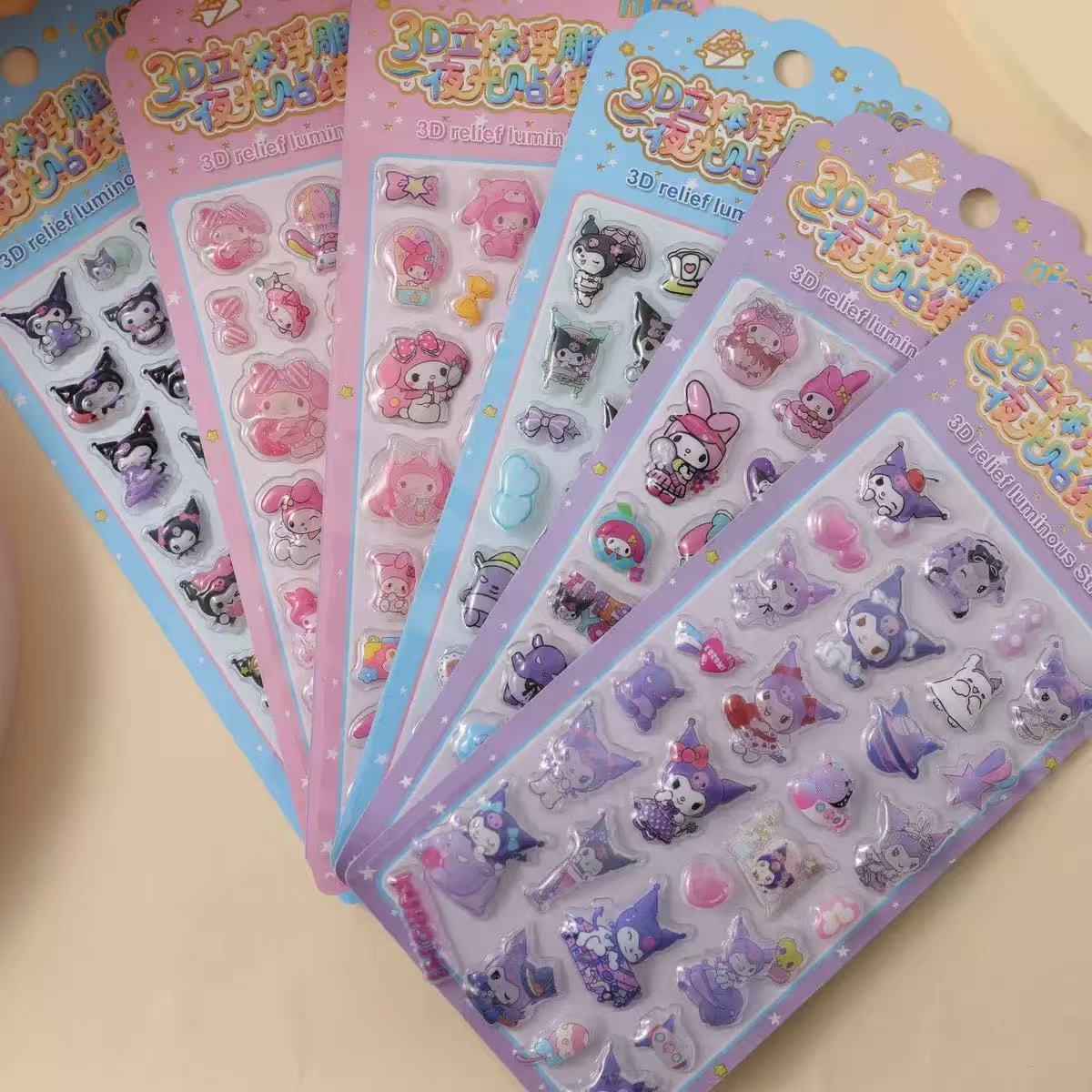 Sanrio cute pet stickers - high-quality kuromi shaker water decals - diy decorative stickers for kids
