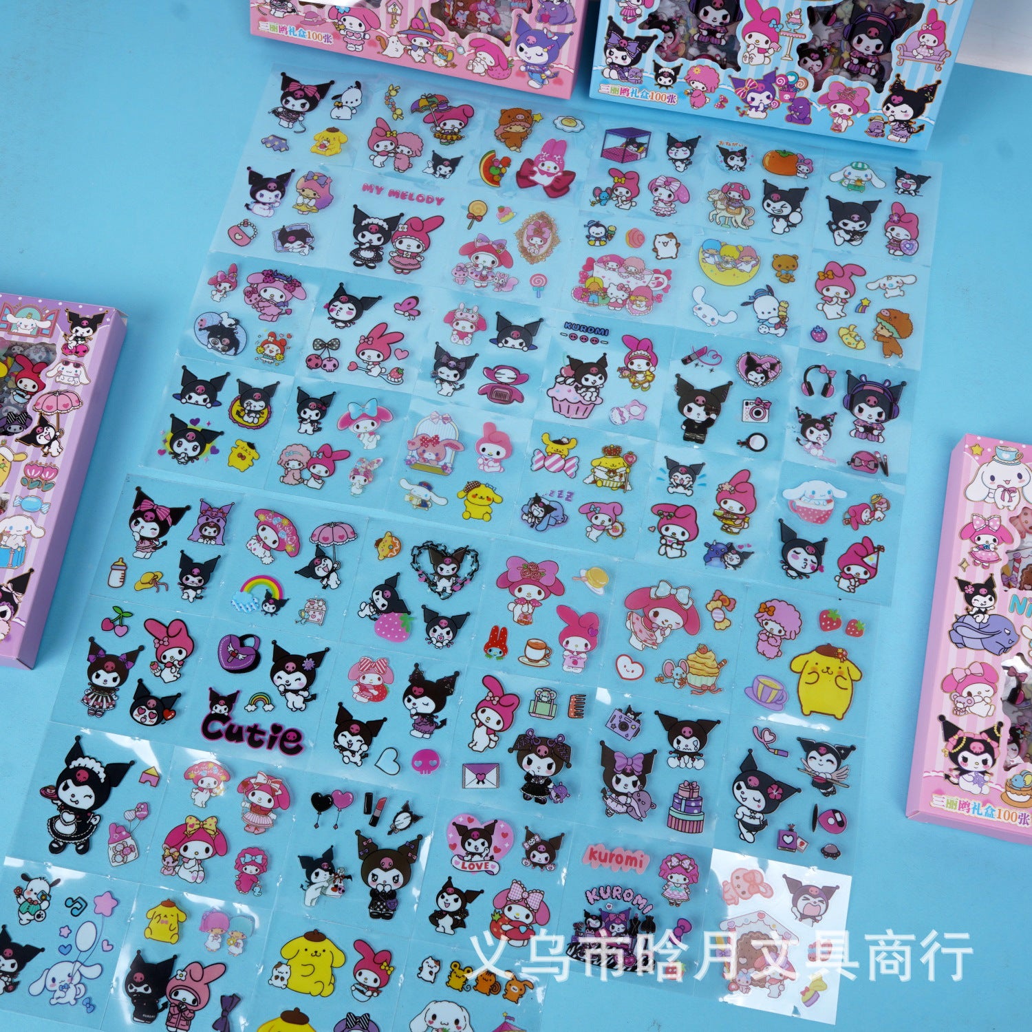 Cute sanrio-themed 100-piece journaling sticker set - cartoon, high-quality, kuromi & my melody diy material stickers