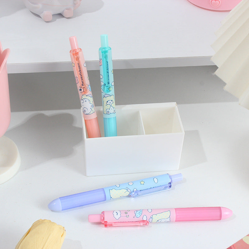 Tj guangbo sanrio blanket bear series press-type gel pens, 6-piece set, high-value design, ideal for studying and writing, black ink