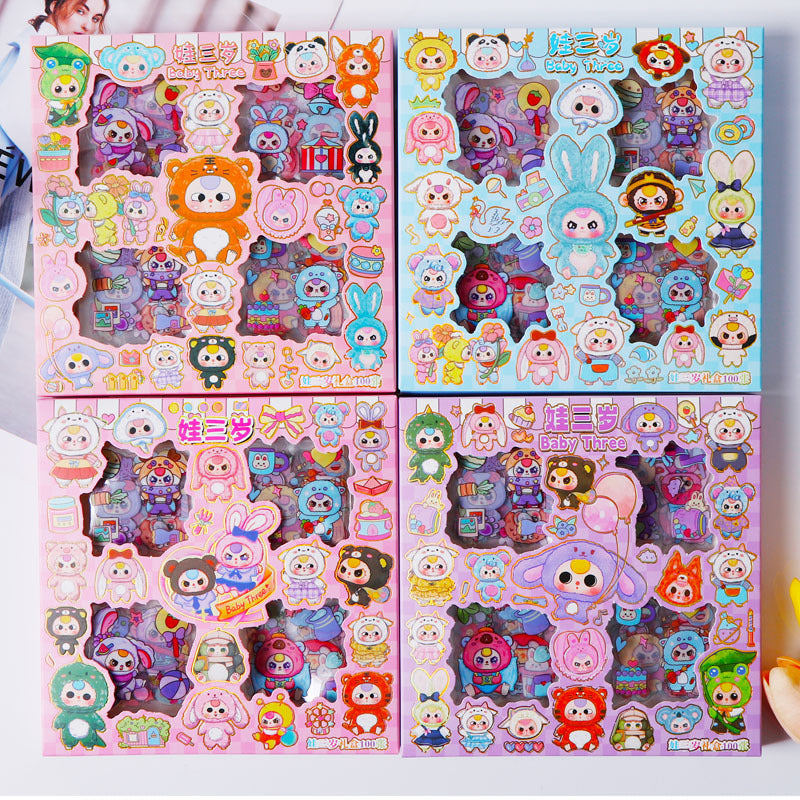 Cute sanrio-themed 100-piece journaling sticker set - cartoon, high-quality, kuromi & my melody diy material stickers